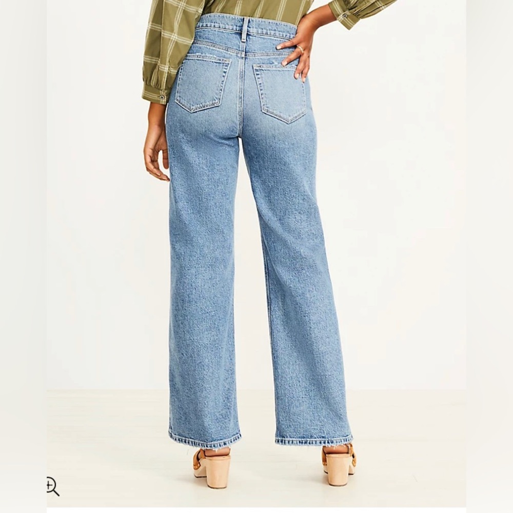 Loft high waisted, wide leg jeans - Picture 3 of 8